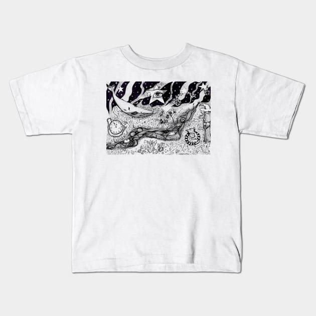 Inktober Landscape Kids T-Shirt by Freja